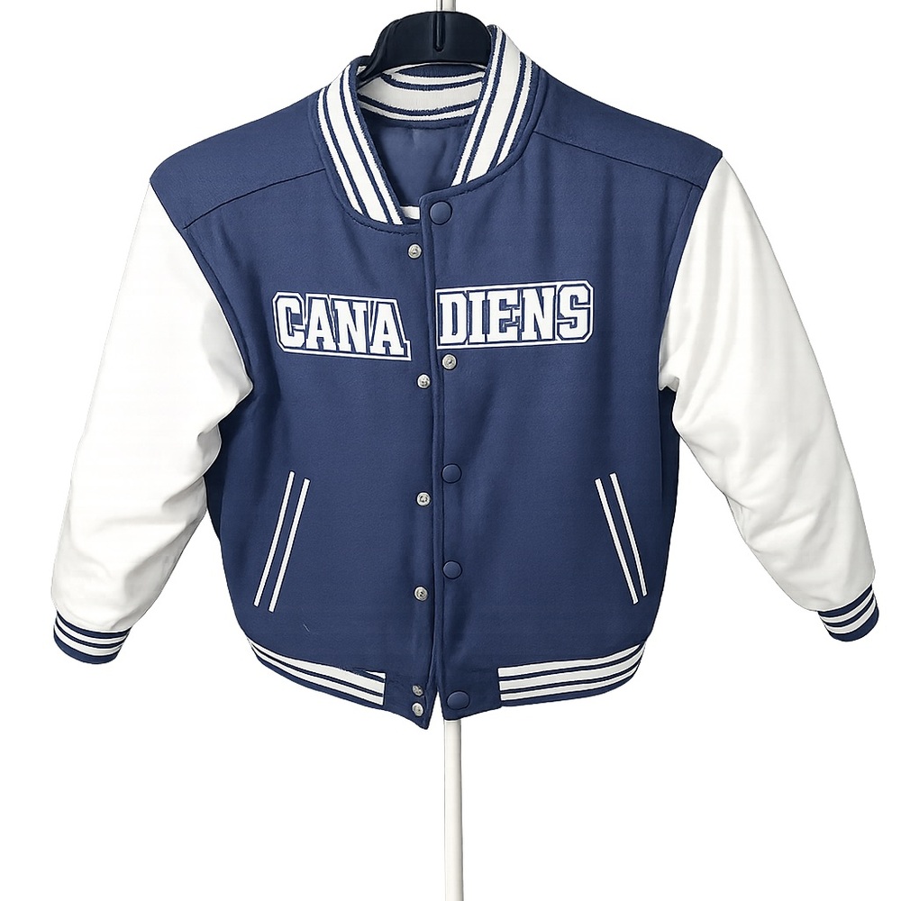 Blue and White Kids Varsity Jacket - Picture 1 of 6